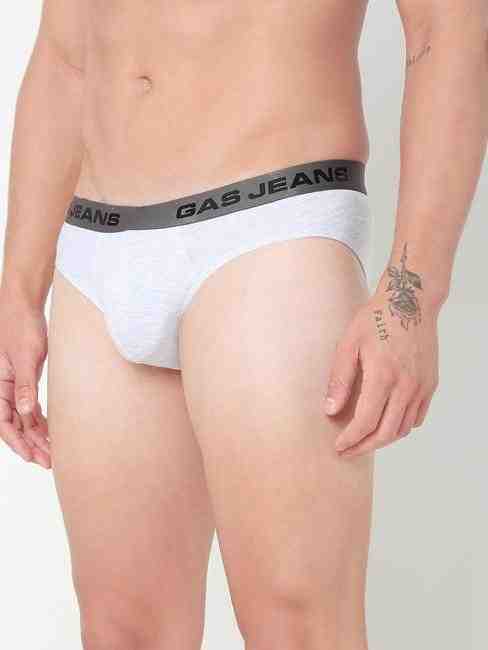 Men's Solid Classic Cotton Briefs - Grey