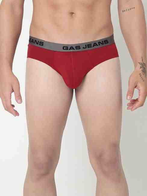 GAS | Men's Solid Classic Cotton Briefs - Red
