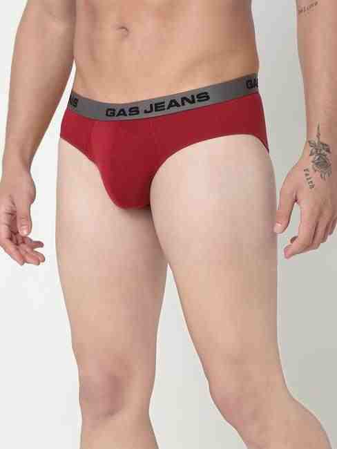 Men's Solid Classic Cotton Briefs - Red