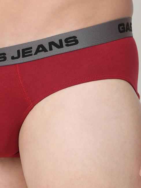 Men's Solid Classic Cotton Briefs - Red