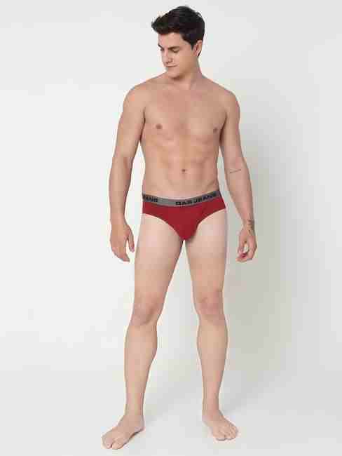 Men's Solid Classic Cotton Briefs - Red