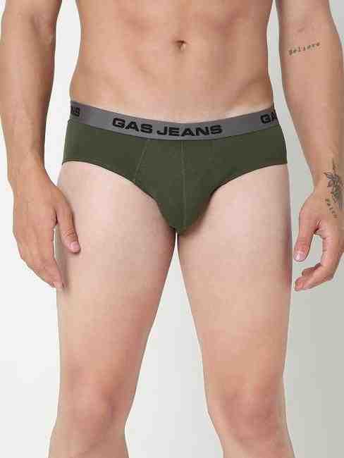 GAS | Men's Solid Classic Cotton Briefs - Green
