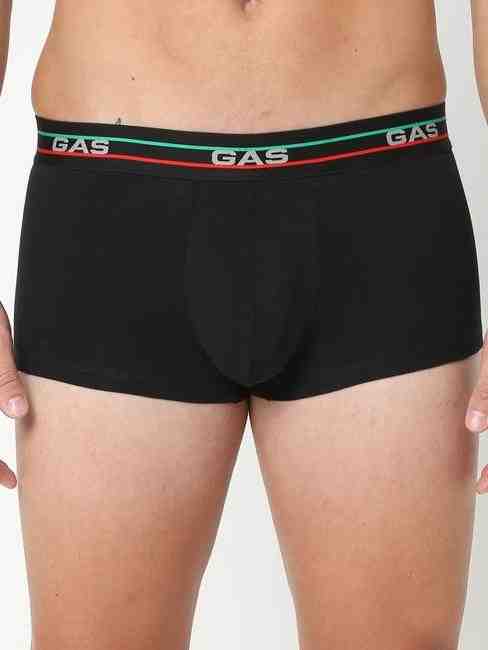 GAS | Men's Solid Classic Cotton Trunks - Black