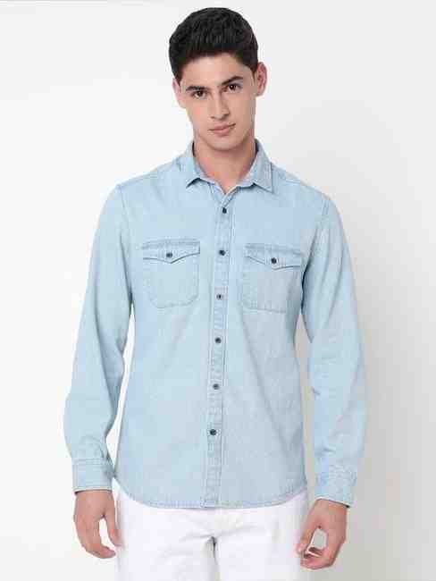 GAS | Regular Fit Graphic Full Sleeve Shirt with Classic Collar