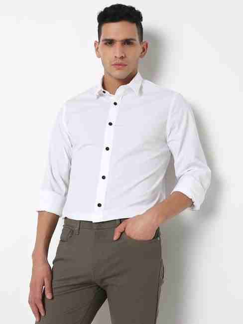 GAS | Slim Fit Solid Full Sleeve Shirt with Classic Collar