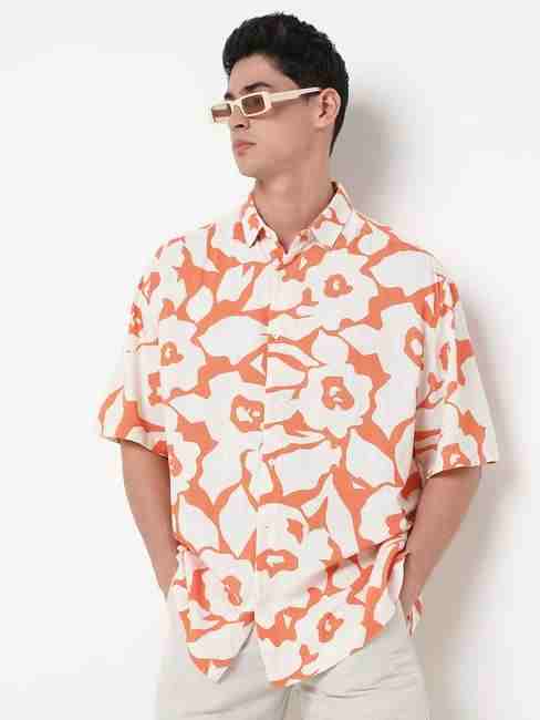 GAS | Boxy Fit All Over Printed Short Sleeve Shirt with Classic Collar
