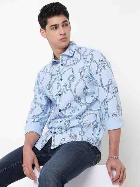 GAS | Donald Duck All Over Printed Full Sleeve Shirt with Classic Collar