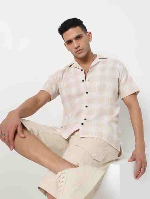GAS | Regular Fit Checks Half Sleeve Shirt with Classic Collar