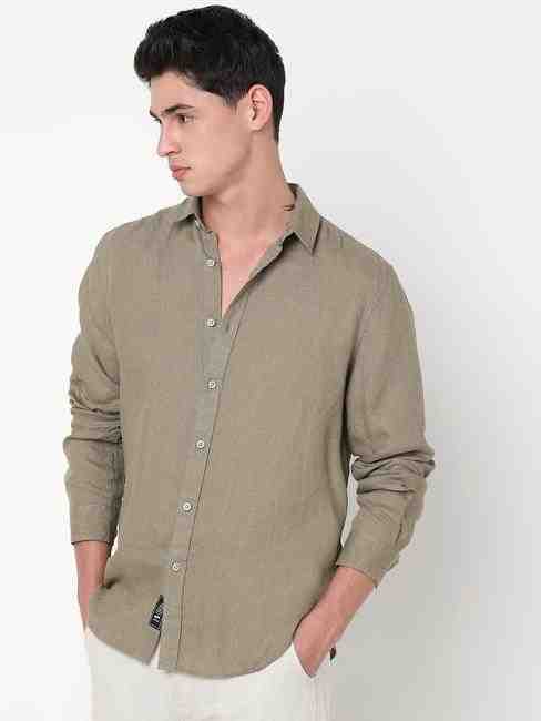 GAS | Regular Fit Solid Full Sleeve Shirt with Classic Collar