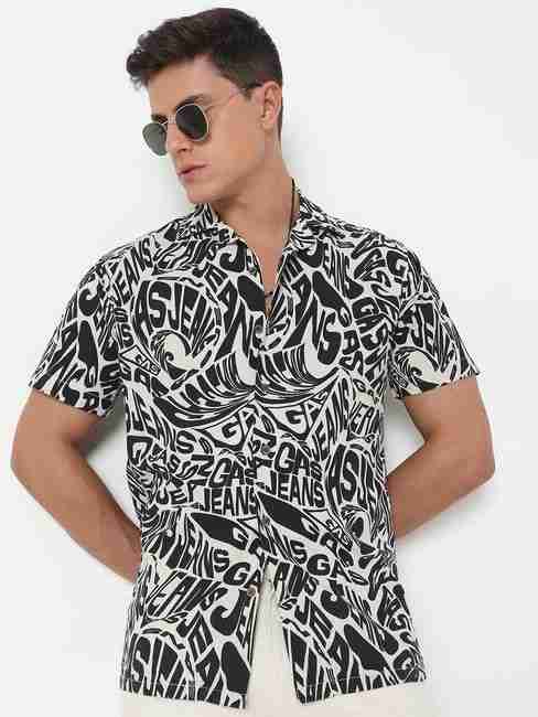 GAS | Regular Fit All Over Printed Short Sleeve Shirt with Resort Collar