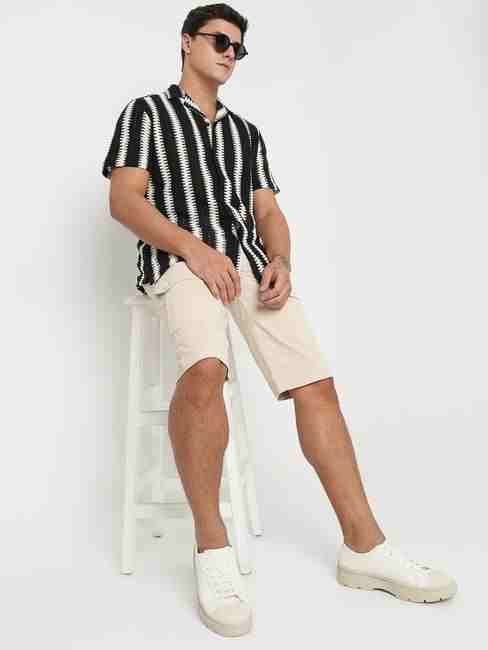 GAS | Regular Fit Striped Short Sleeve Shirt with Resort Collar