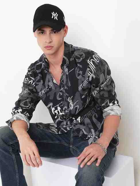 GAS | Regular Fit All Over Printed Full Sleeve Shirt with Classic Collar