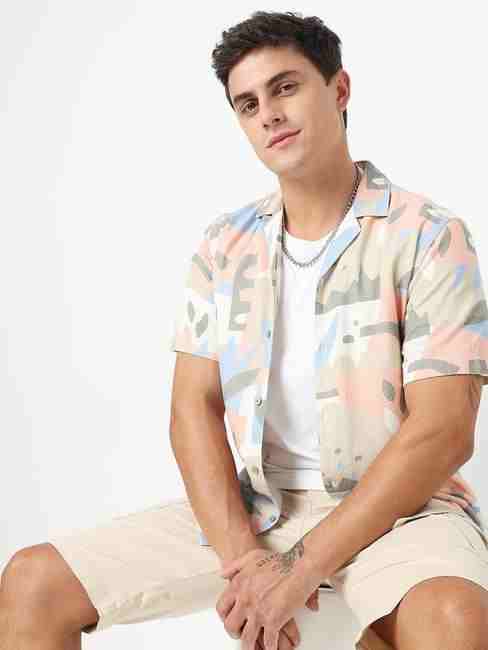 GAS | Regular Fit All Over Printed Short Sleeve Shirt with Classic Collar