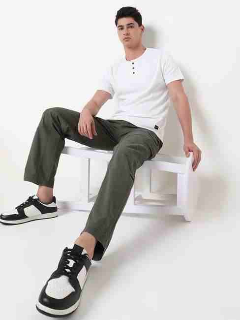 GAS | Regular Fit Solid Henley T-Shirt with Short Sleeve
