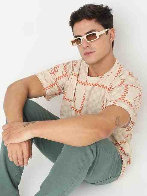 GAS | Boxy Fit All Over Printed Round Neck T-Shirt with Short Sleeve
