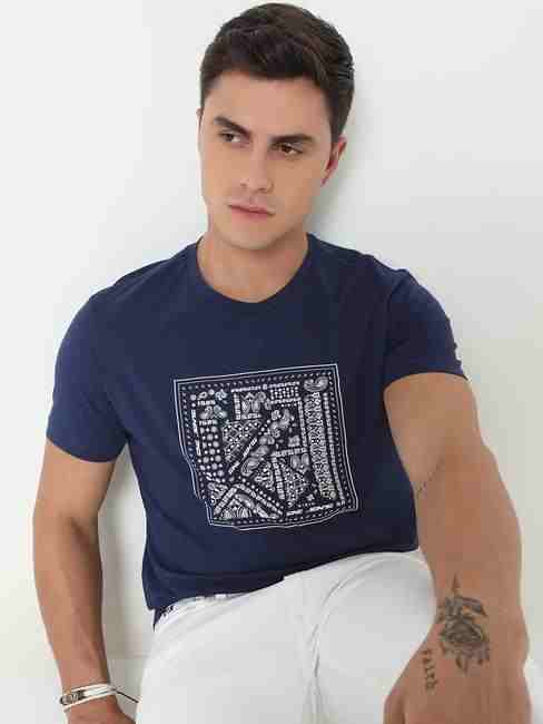 GAS | Regular Fit Printed Round Neck T-Shirt with Short Sleeve