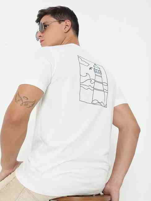 GAS | Regular Fit Printed Round Neck T-Shirt with Short Sleeve