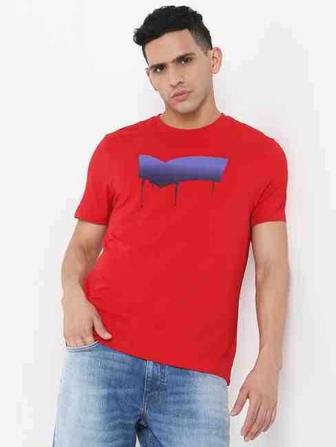 GAS | Regular Fit Printed Round Neck T-Shirt with Short Sleeve