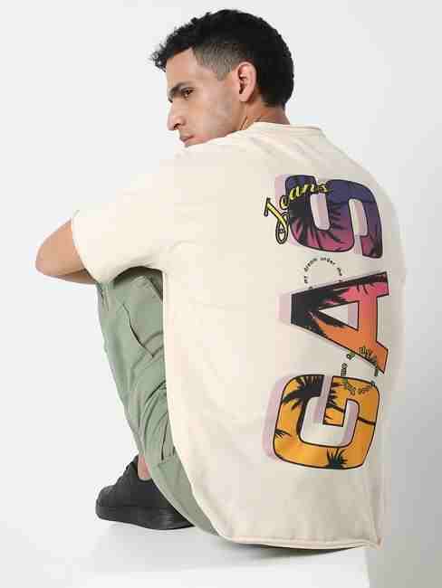 GAS | Boxy Fit Printed Round Neck T-Shirt with Short Sleeve