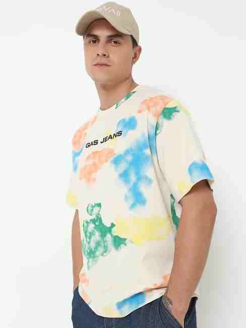GAS | Boxy Fit All Over Printed Round Neck T-Shirt with Short Sleeve