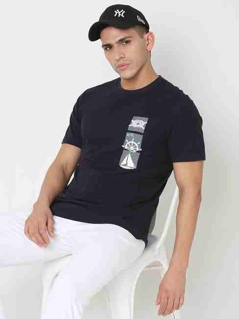 GAS | Regular Fit Placement Print Round Neck T-Shirt with Short Sleeve