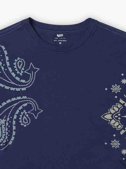 Regular Fit All Over Printed Round Neck T-Shirt with Short Sleeve