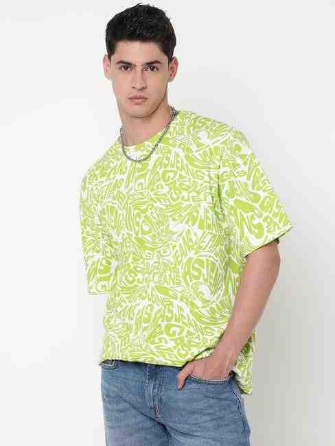 GAS | Boxy Fit All Over Printed Round Neck T-Shirt with Short Sleeve