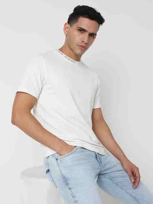 GAS | Regular Fit Solid Round Neck T-Shirt with Short Sleeve