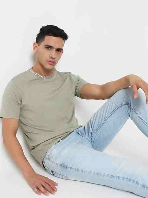 GAS | Regular Fit Solid Round Neck T-Shirt with Short Sleeve