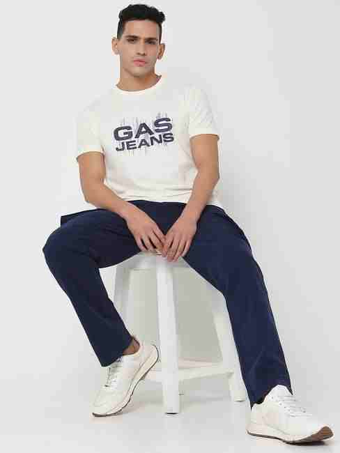 GAS | Regular Fit Printed Round Neck T-Shirt with Short Sleeve