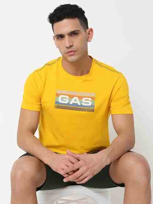 GAS | Regular Fit Printed Round Neck T-Shirt with Short Sleeve