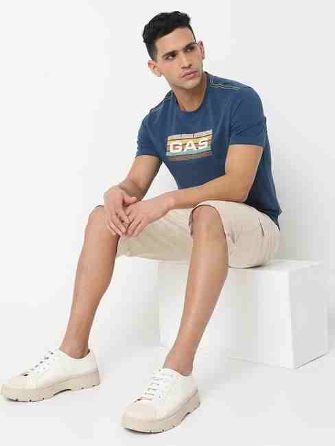 GAS | Regular Fit Printed Round Neck T-Shirt with Short Sleeve