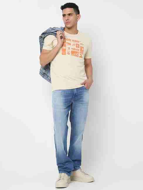 GAS | Regular Fit Printed Round Neck T-Shirt with Short Sleeve