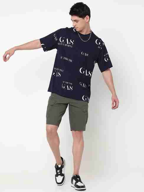 GAS | Boxy Fit All Over Printed Round Neck T-Shirt with Short Sleeve
