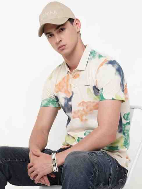 GAS | Regular Fit All Over Printed Polo T-Shirt with Short Sleeve