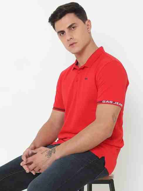 GAS | Regular Fit Solid Polo T-Shirt with Short Sleeve