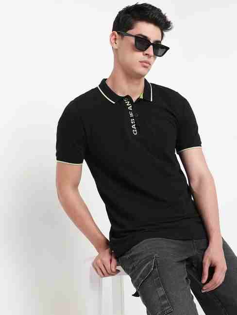 GAS | Regular Fit Solid Polo T-Shirt with Short Sleeve