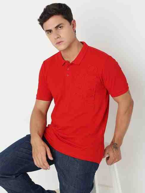 GAS | Regular Fit Embossed Polo T-Shirt with Short Sleeve
