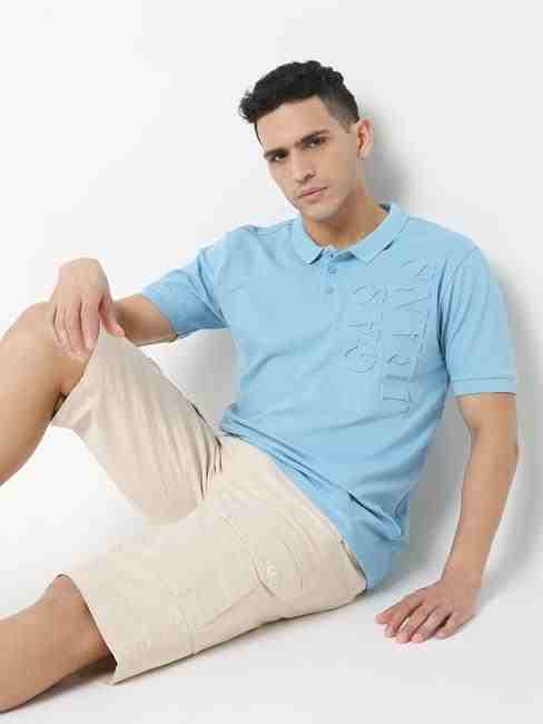 GAS | Regular Fit Embossed Polo T-Shirt with Short Sleeve