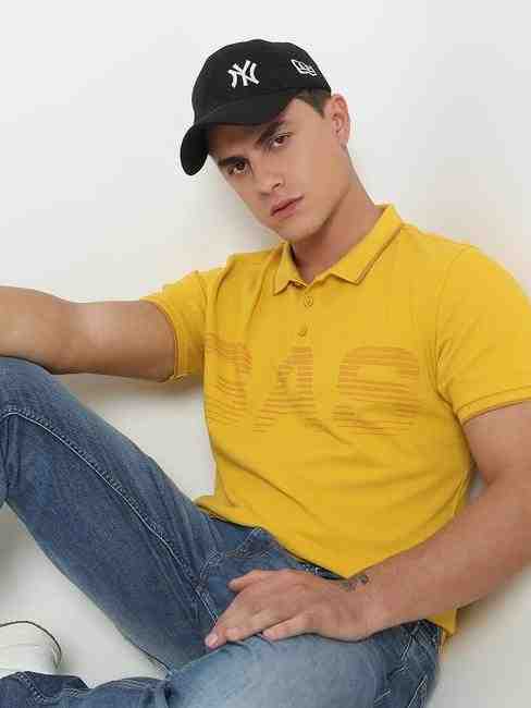GAS | Regular Fit Printed Polo T-Shirt with Short Sleeve