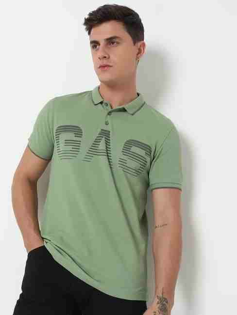 GAS | Regular Fit Printed Polo T-Shirt with Short Sleeve