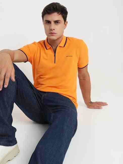 GAS | Regular Fit Solid Polo T-Shirt with Short Sleeve