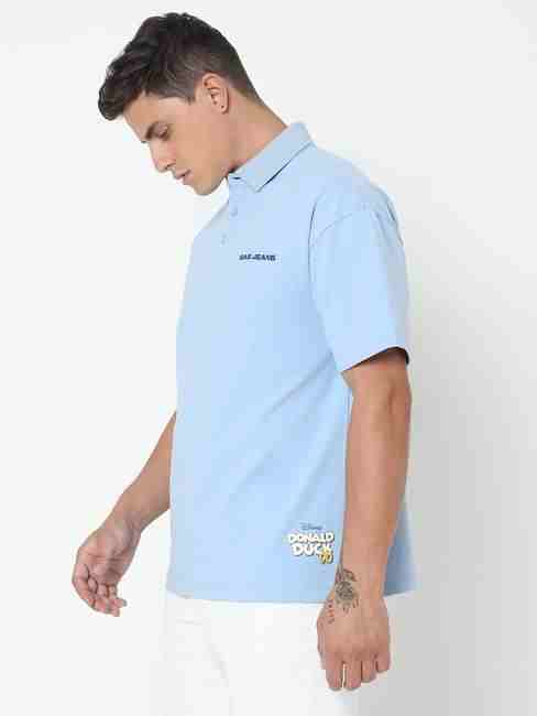 Donald Duck Boxy Fit Printed Polo T-Shirt with Short Sleeve