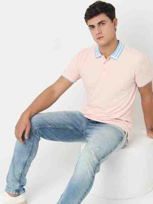 GAS | Regular Fit Solid Polo T-Shirt with Short Sleeve