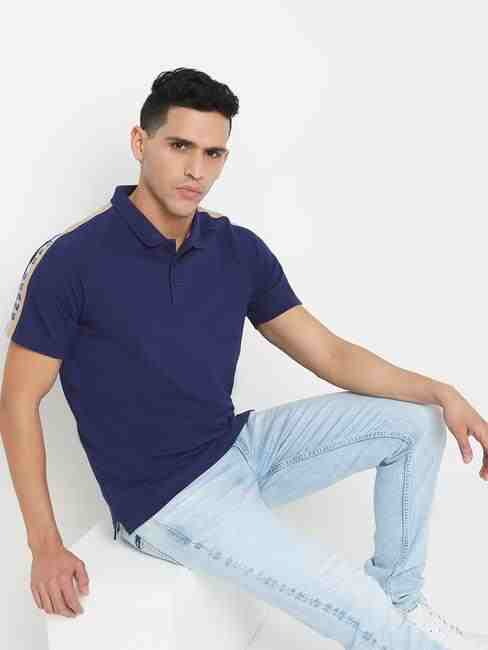 GAS | Regular Fit Solid Polo T-Shirt with Short Sleeve
