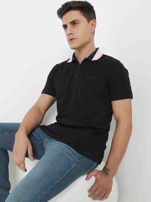 GAS | Regular Fit Solid Polo T-Shirt with Short Sleeve