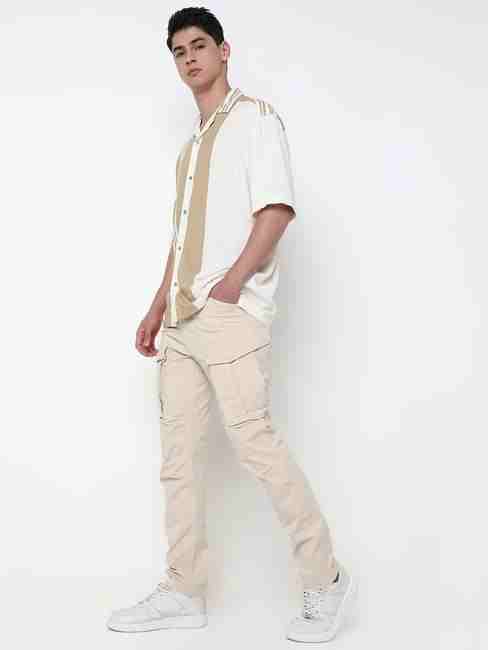 GAS | Regular Tapered Fit Solid Cotton Lycra Trousers