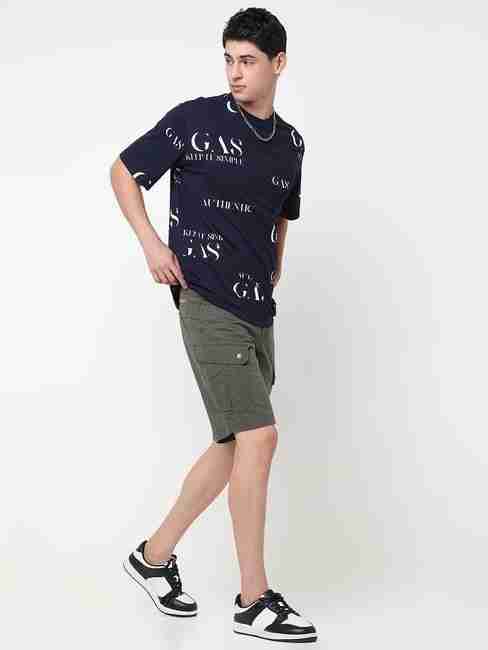 GAS | Regular Fit Solid Cotton Shorts
