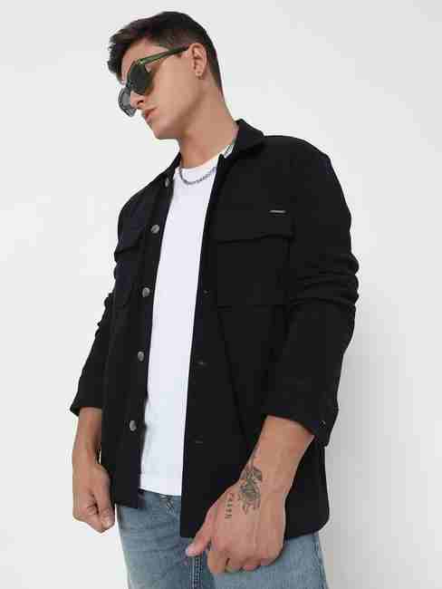 GAS | Regular Fit Full Sleeve Solid Jacket with Lapel Collar