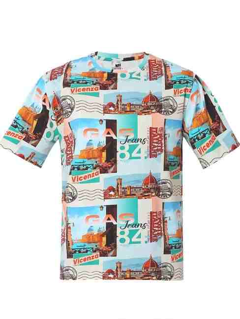 Boxy Fit All Over Printed Round Neck T-Shirt with Short Sleeve